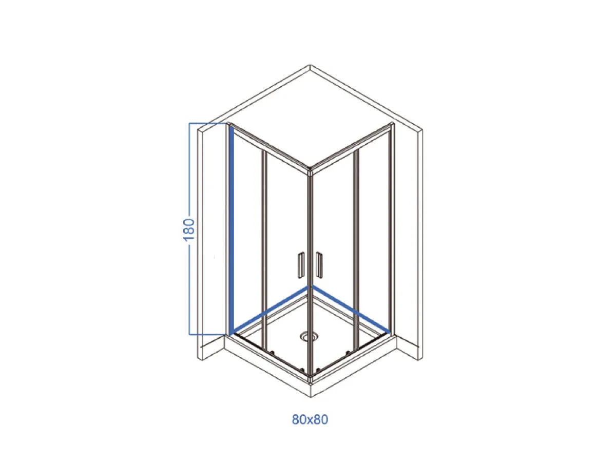 LINNI TUS KABINA 80x80 CLASIC bala/mat 4mm 