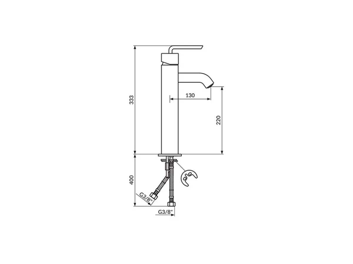 Rosan One Baterija Za Lavabo - Visoka Sa 3 Cevi Jo30139 