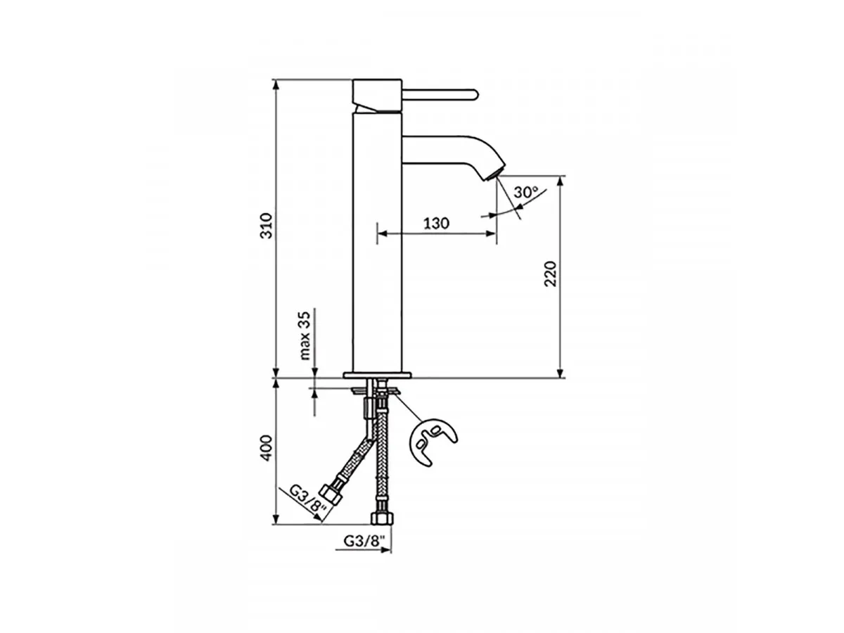 Rosan Dark Baterija Za Lavabo Visoka Jd30109 