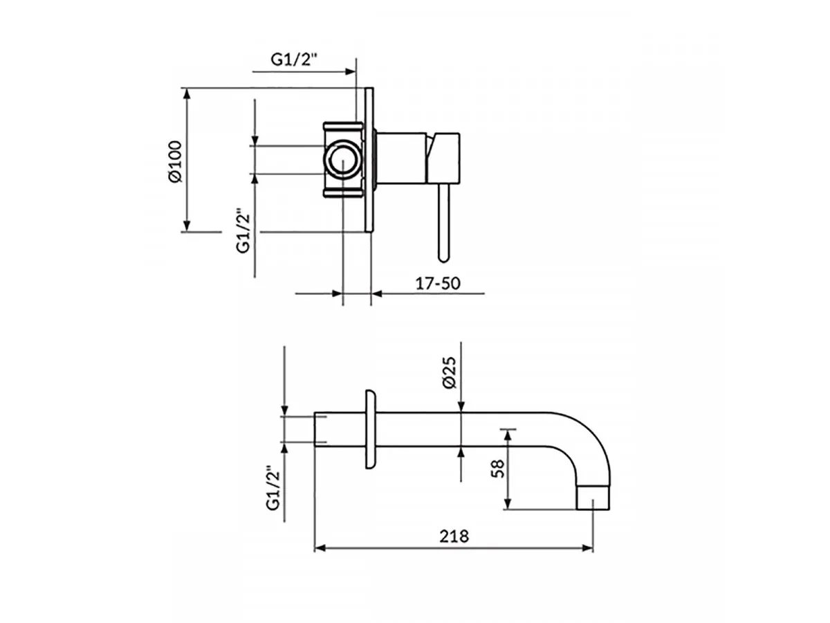 Rosan Dark Baterija Za Lavabo Sa Izlivom 230Mm Jd31401 