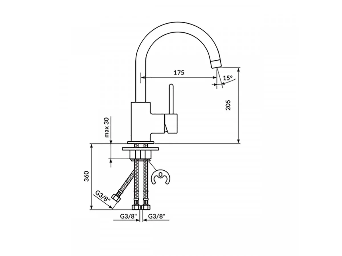 Rosan Dark Baterija Za Lavabo Sa 3 Cevi Jd38103 