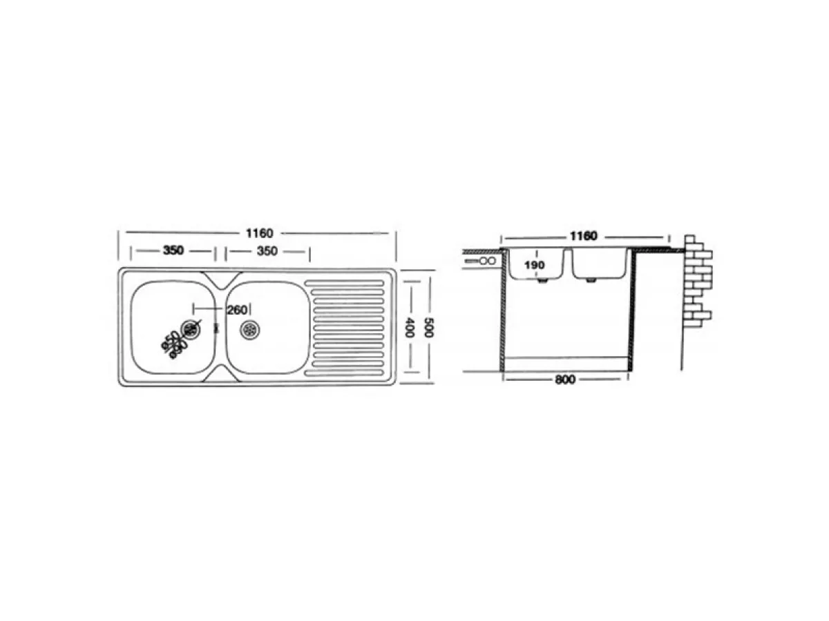 LIV INOX SUDOPERA UGRADNA 50x116 EC-138-K Ø90 