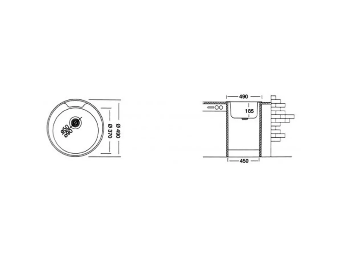 LIV INOX SUDOPERA UGRADNA  Ø48 EX-145 Ø90 