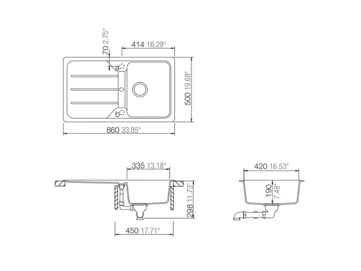 SCHOCK SUDOPERA FORMHAUS D100 860x500x190mm CRNA 