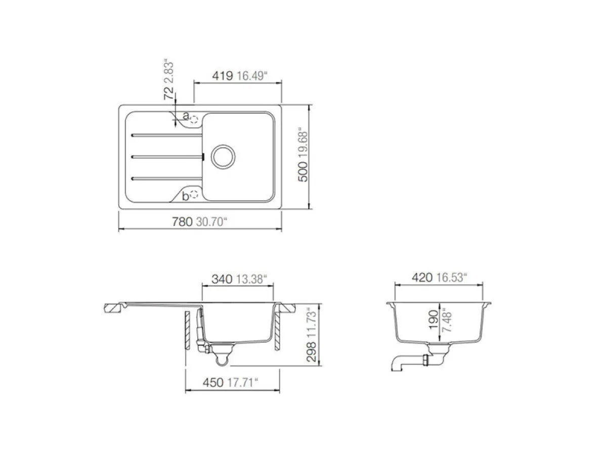 SCHOCK SUDOPERA FORMHAUS D100S 780x500x190mm CRNA 