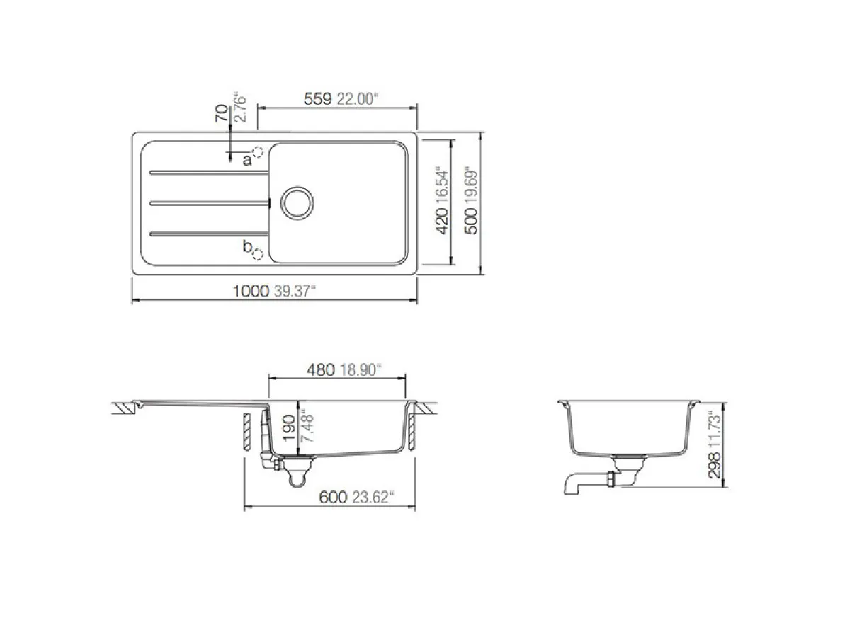 SCHOCK SUDOPERA FORMHAUS D100L 1000x500x190mm SAMPANJ 