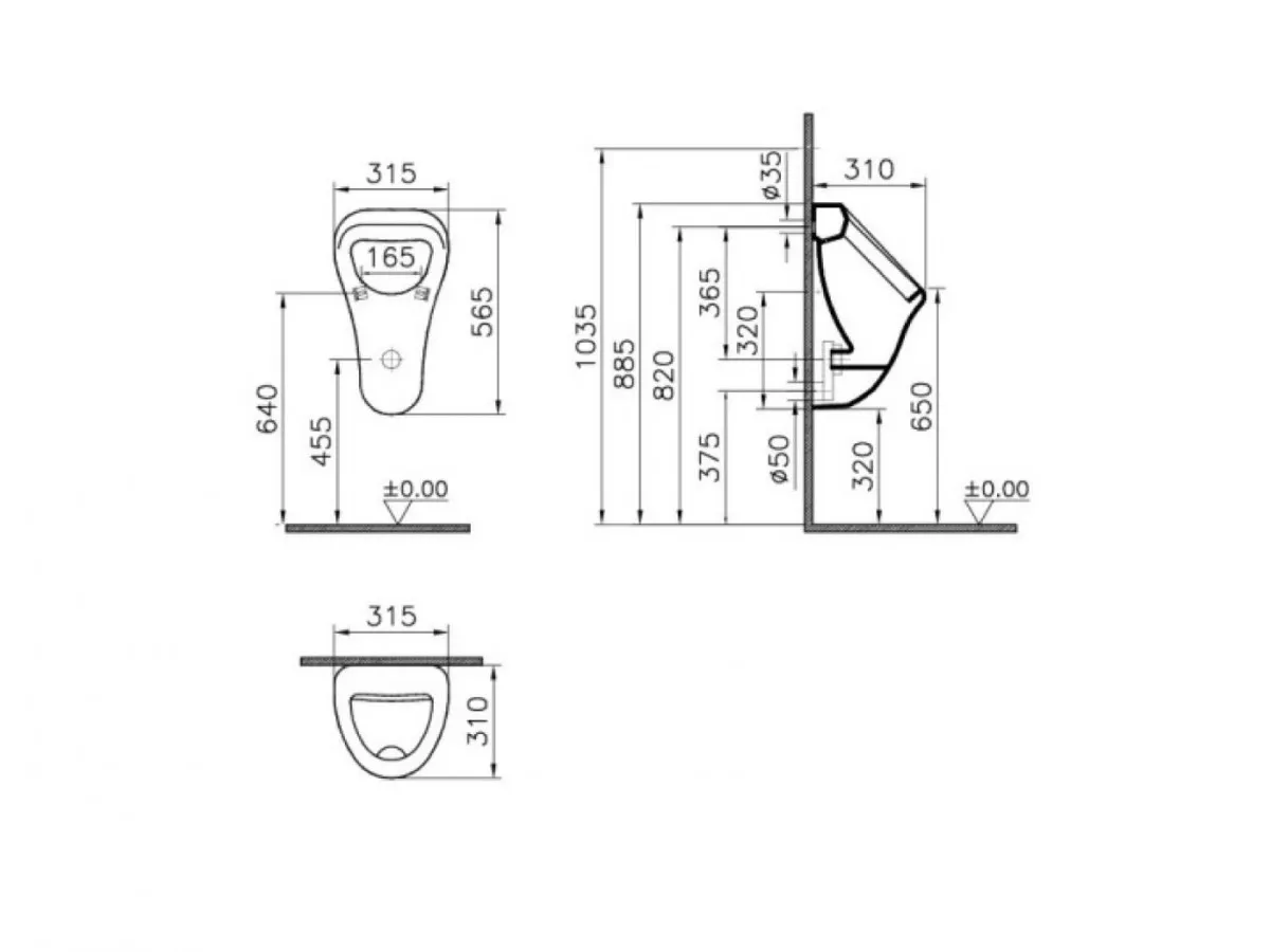 VITRA PISOAR ARKITEKT SA UNUTRASNJIM DOVODOM ( KOMPLET SET ) 6201B003-0199 