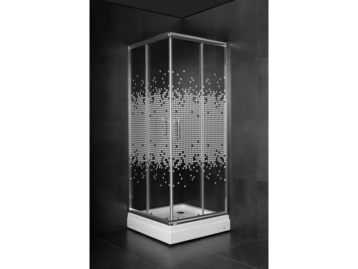 Minotti Tus kabina 90X90X185 staklo sa kvadratici 5mm JAK 5191 