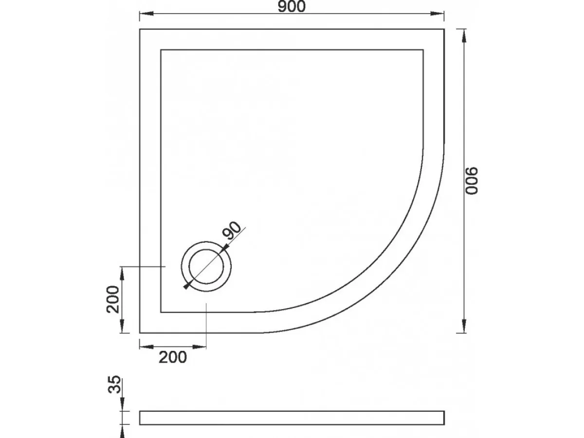 Copen Tus kadica  SOLILUX R800x40 bez sifona C-11-8080R 