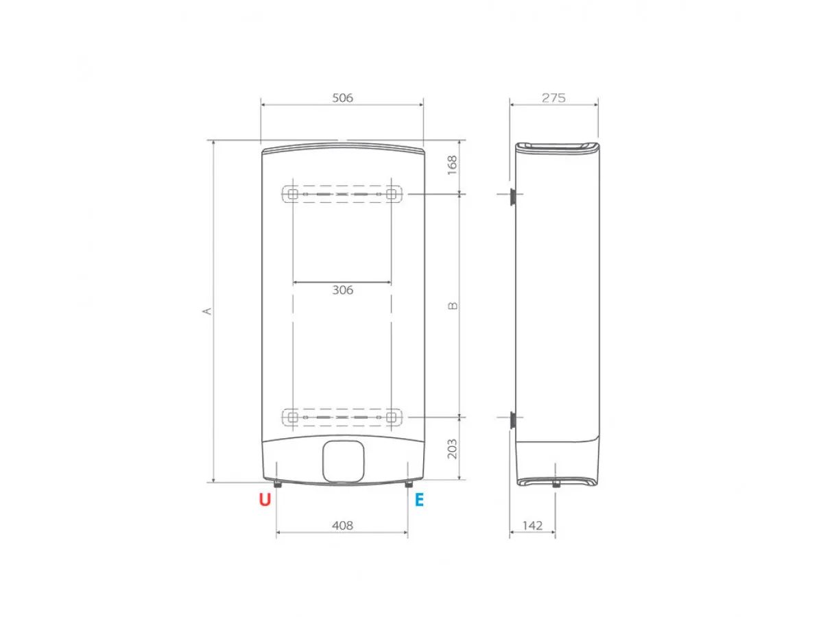 ARISTON VELIS EVO WiFi 80L EU (1066x506x275mm) 