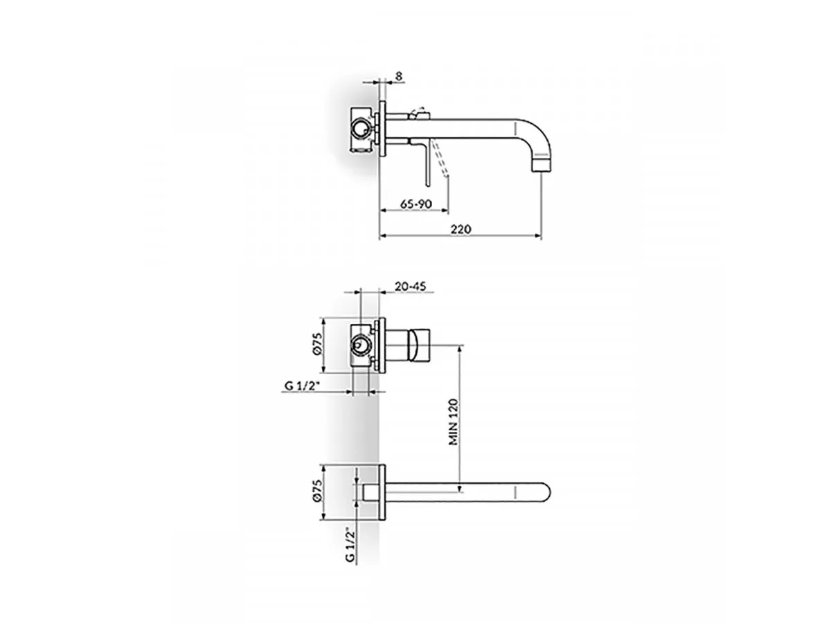 Stolz S2 Uzidna Baterija Za Lavabo 231402 