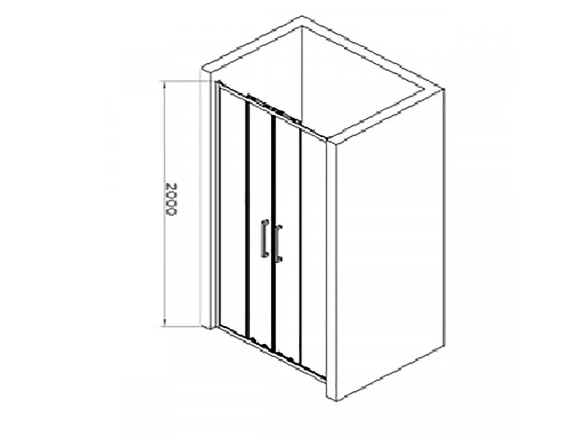 CONCEPT STAKLENI PARAVAN DEVON 200 1000X2000 STAKLO 6mm PROVIDNO SA TANKIM RAMOM C-02-22100 