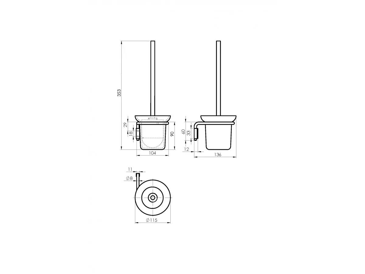 RUBINETA MINI DRZAC WC CETKE - CRNI (BK) 670110 