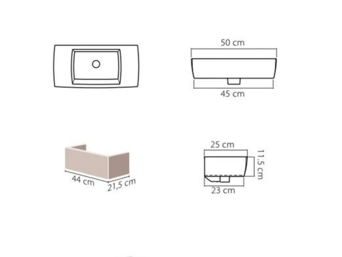 TURKUAZ CITY 25X50 LAVABO 1600 U 