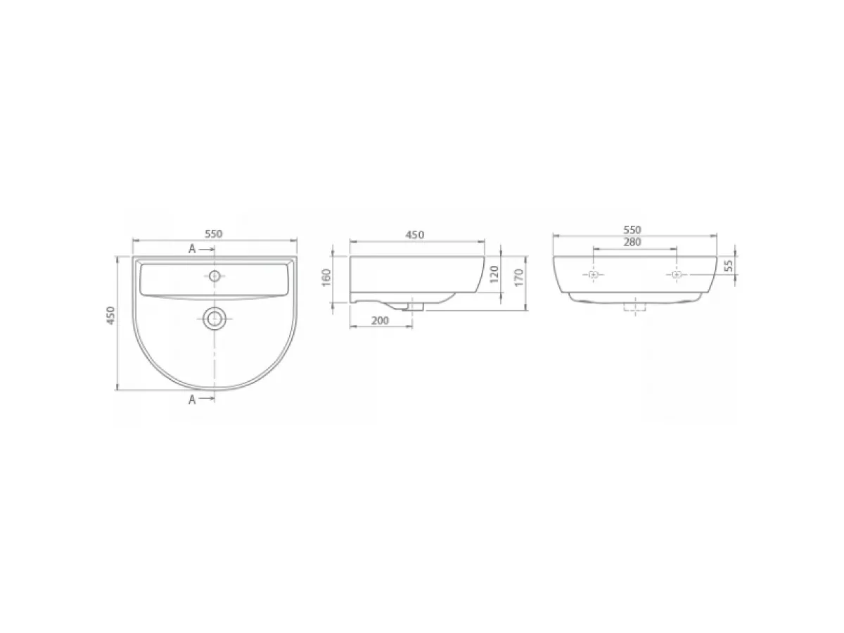 TURKUAZ BELLA 45X55 LAVABO 3300 U 