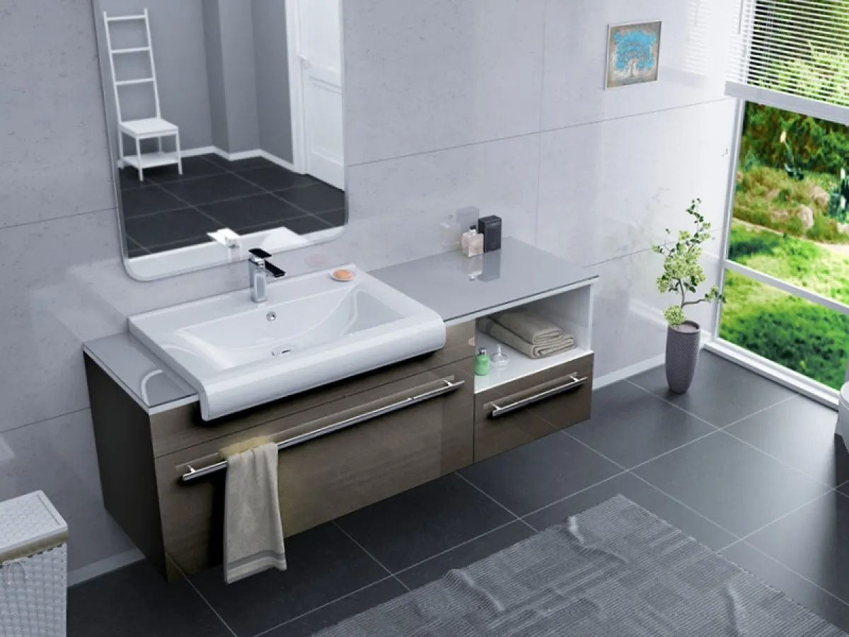 TURKUAZ SIDE 65 CM LAVABO KAPUCINO MAT 61508 U 