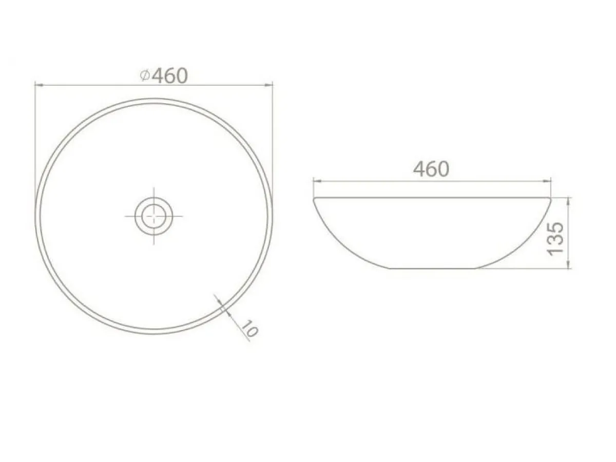 TURKUAZ ZERO 46 cm LAVABO ANTRACIT 71609 