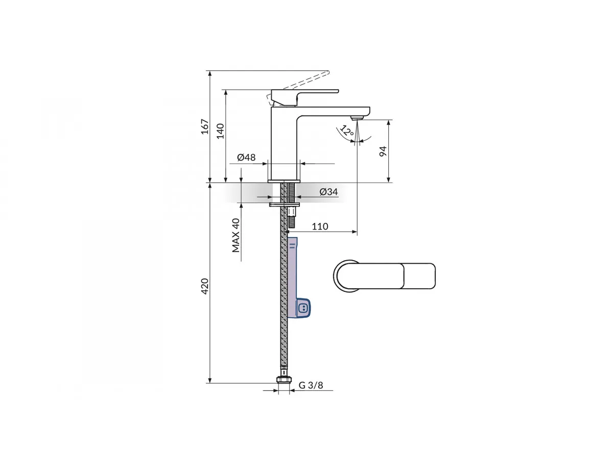 Rosan Baterija Za Lavabo Hladna Voda 254101G 