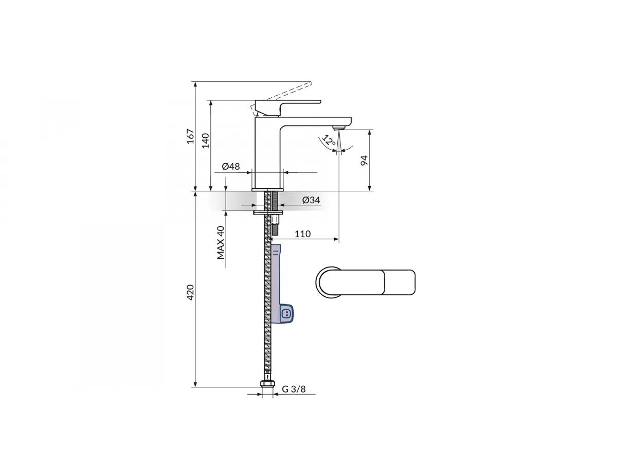 Rosan Baterija Za Lavabo Hladna Voda 254101B 