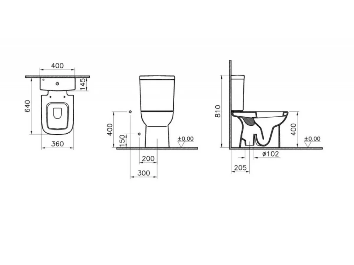 VITRA MONOBLOK S20 SA DUROPLAST SOFT CLOSE WC DASKOM, SIMPLON CVS2002 