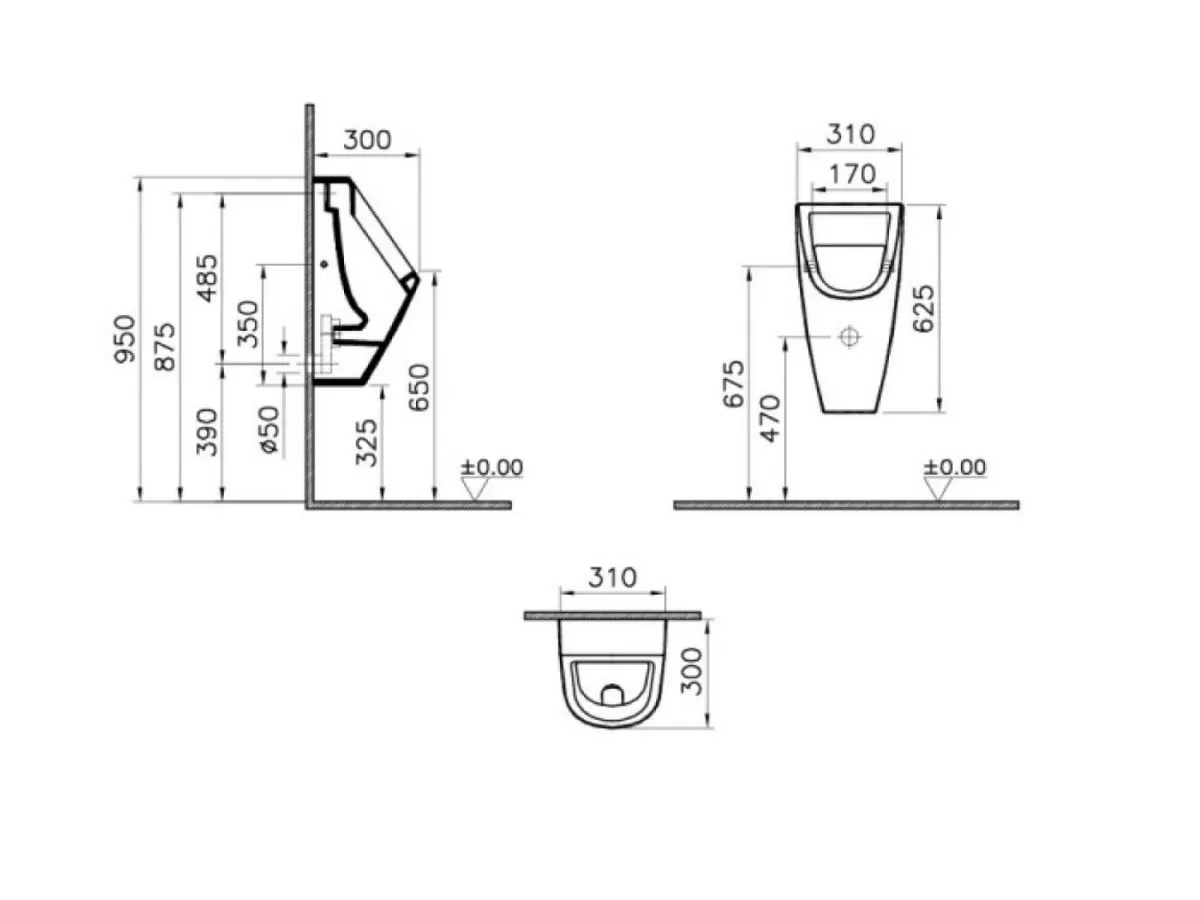 VITRA PISOAR S20 SA SPOLJASNJIM DOVODOM ( KOMPLET SET ) 5462B003-1069 