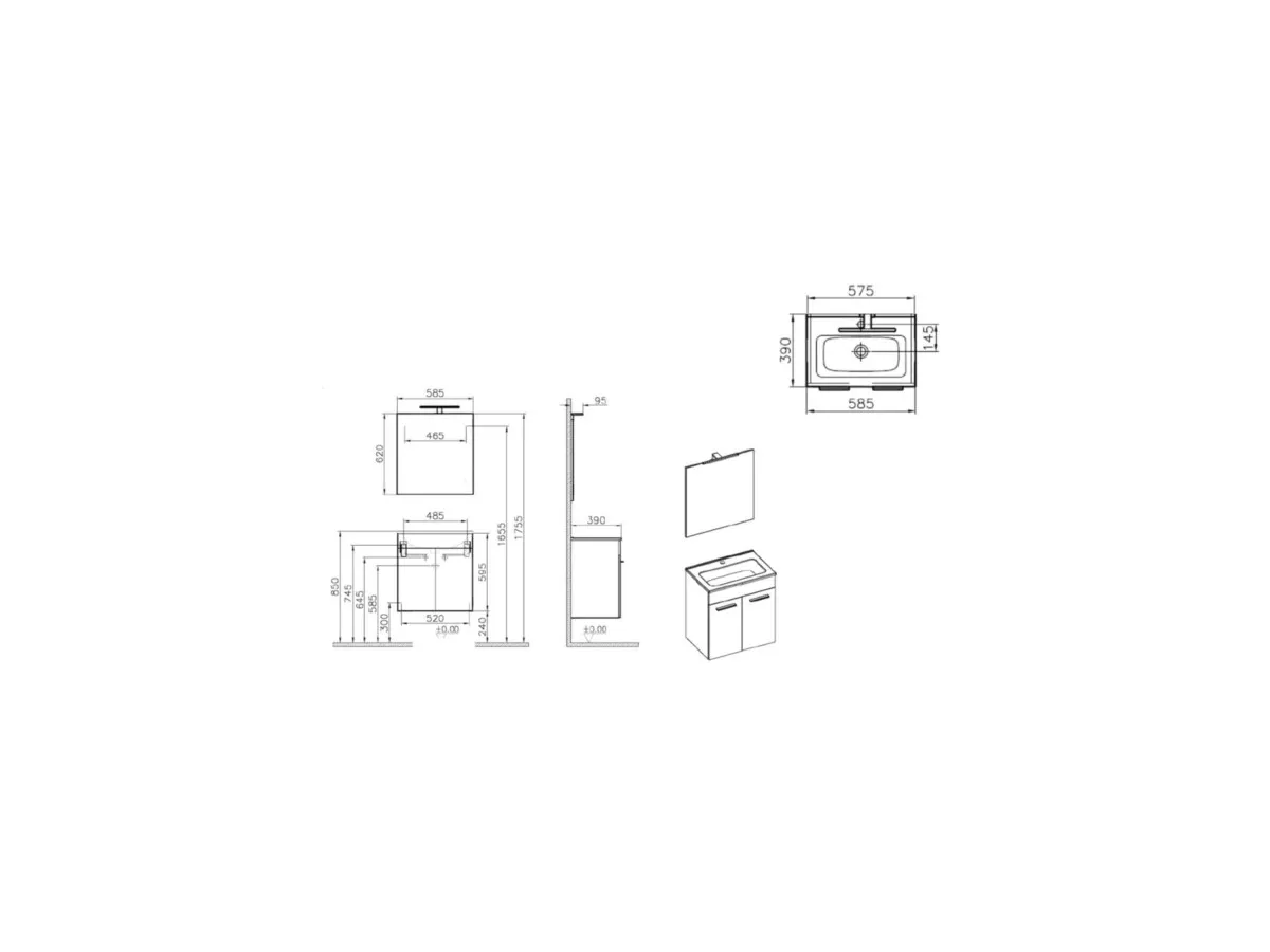 VITRA ORMARIC SA OGLEDALOM MIA 590X390 SET 75021 