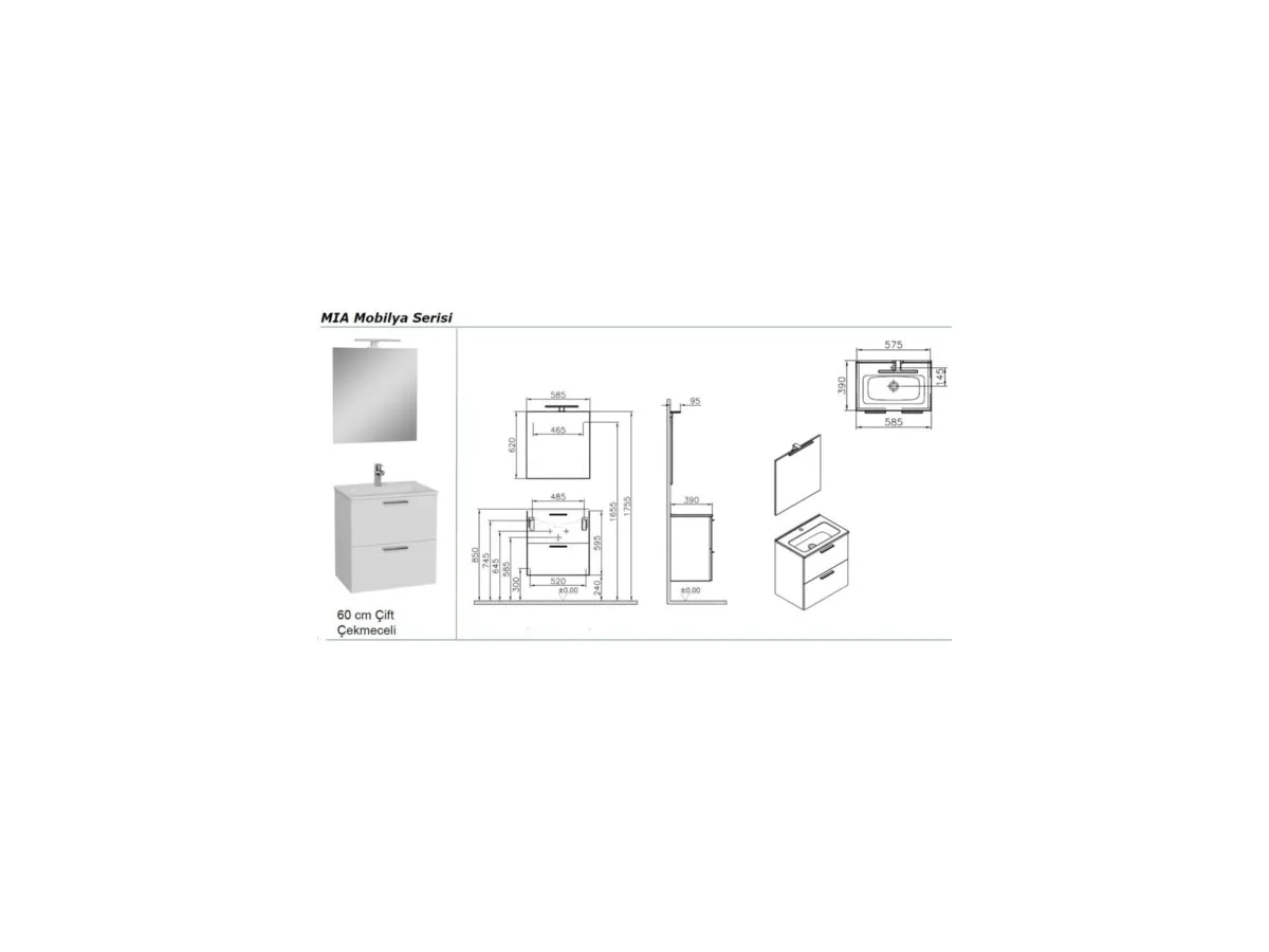 VITRA ORMARIC SA OGLEDALOM MIA 590X390 SET 75021 