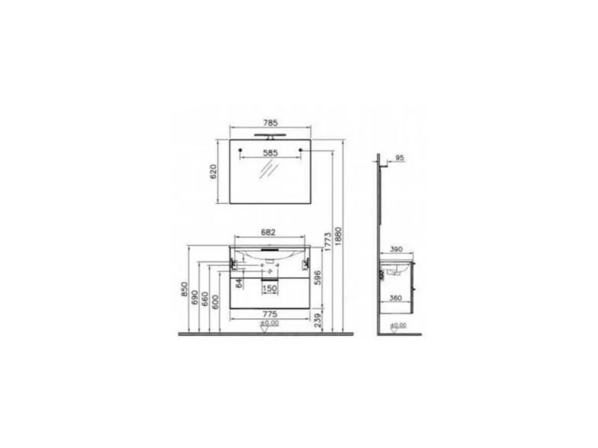 VITRA ORMARIC SA OGLEDALOM MIA790X390 SET 75024 