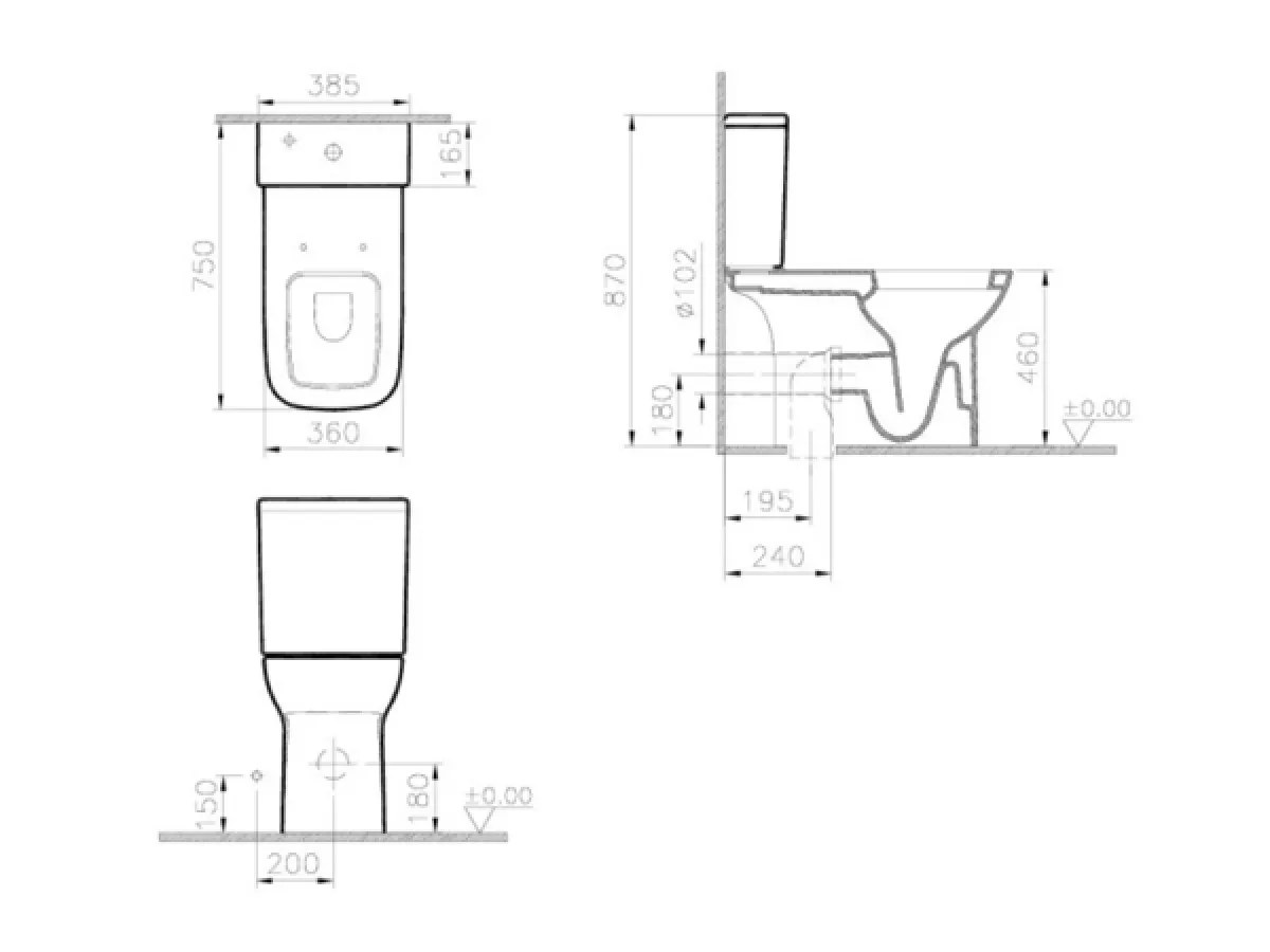 VITRA MONOBLOK SA DUROPLAST DASKOM ZA POSEBNE POTRBE VARIO CVI01 