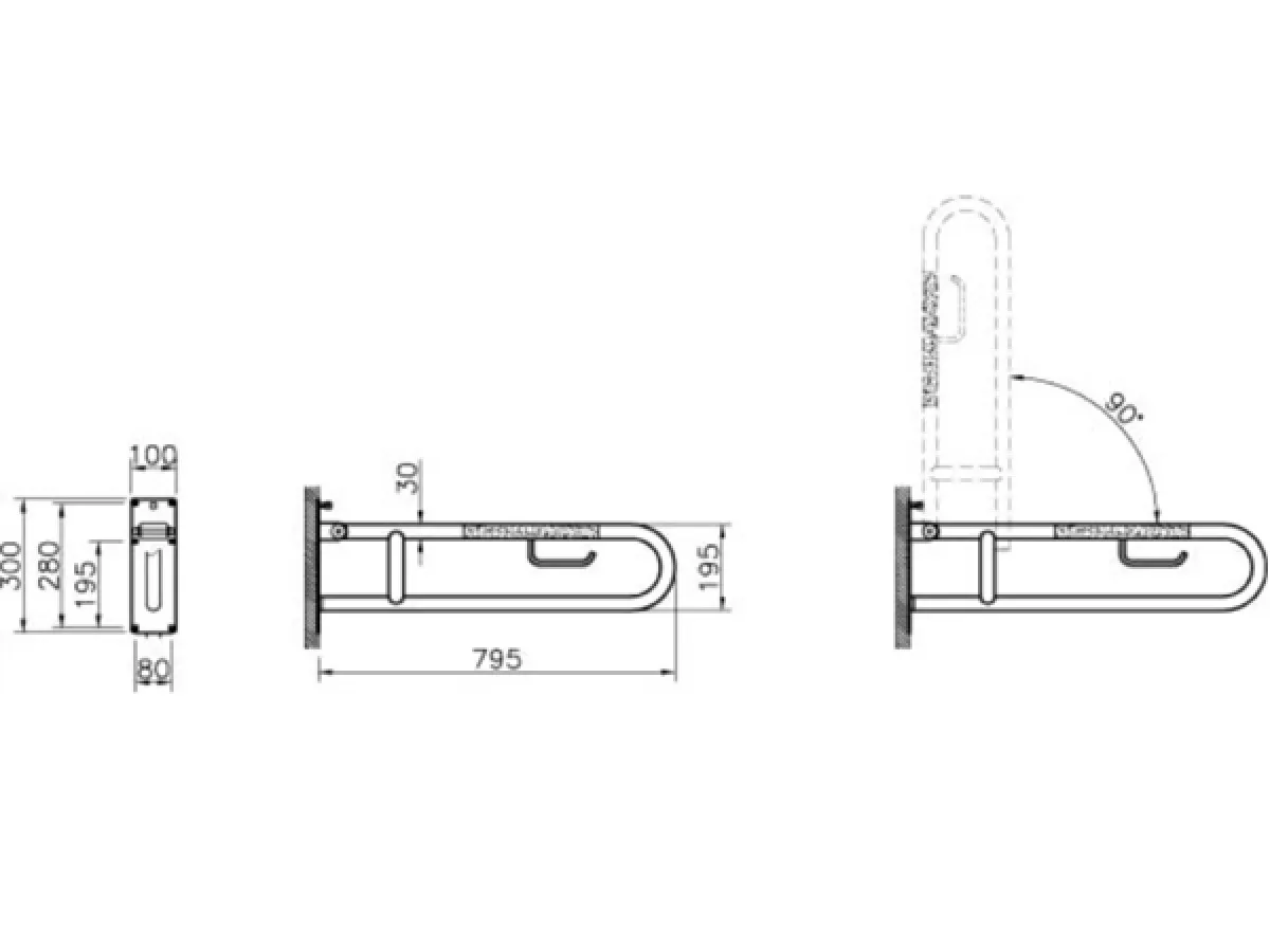 VITRA RUKOHVAT 80CM SKLOPIVI ZA INVALIDE 320-3014 