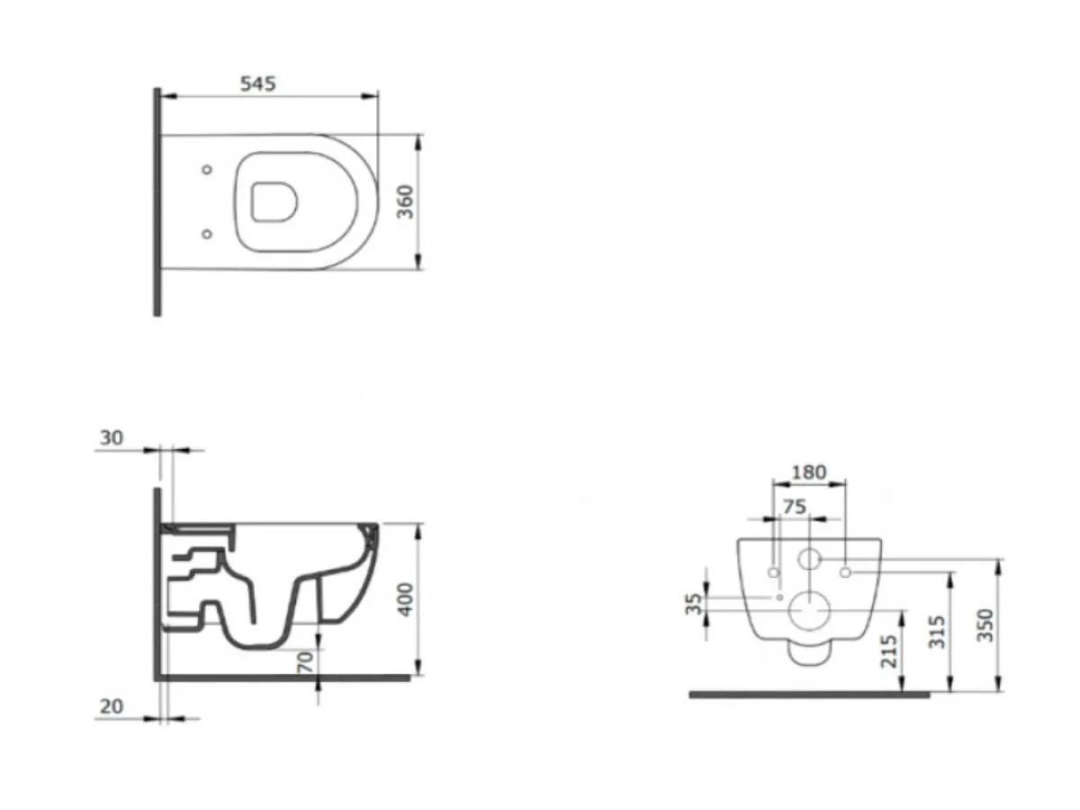 BOCCHI V-TONDO RIMLESS KONZOLNA SOLJA SA DASKOM SJAJ CRNA1416-005-0129 