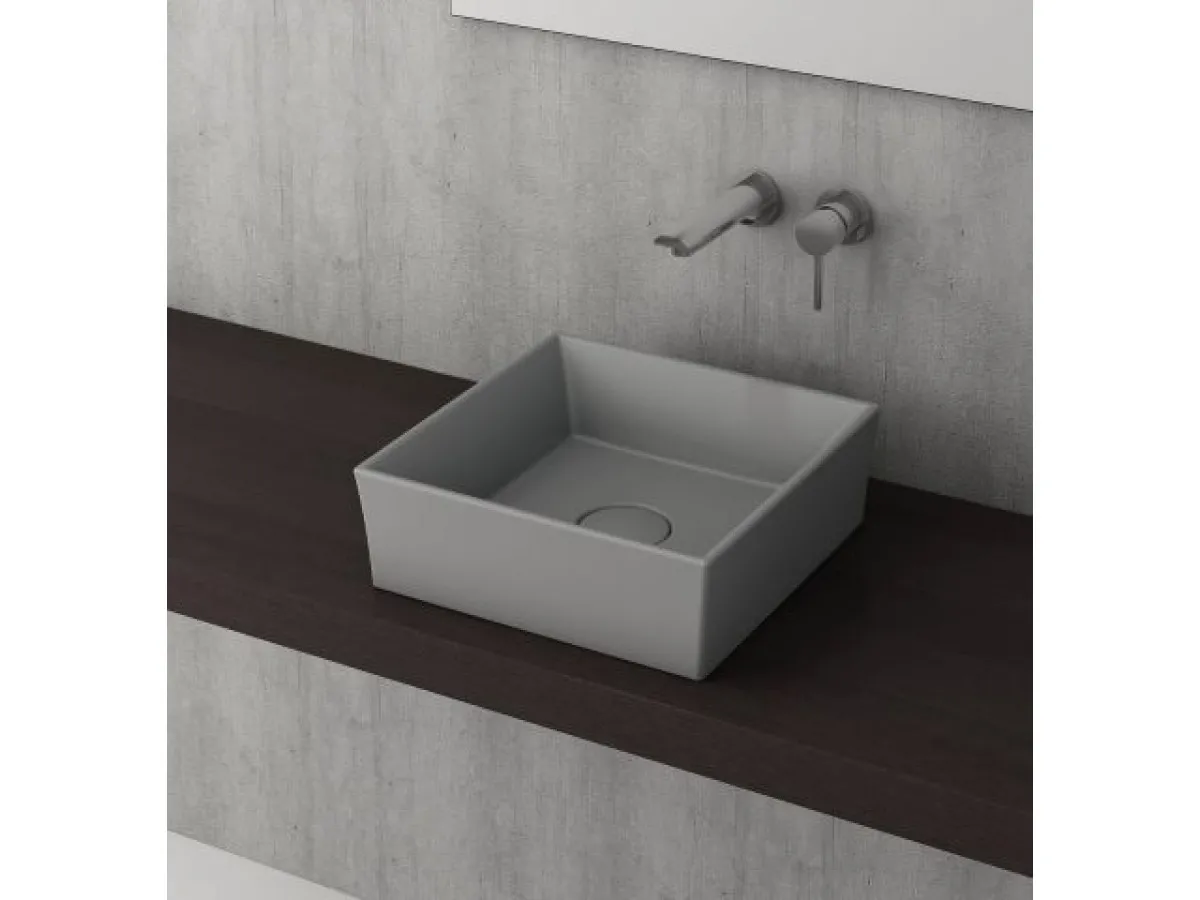 BOCCHI VESSEL KOCKA LAVABO 38X38 CM - MAT SIVA 1173-006-0125 