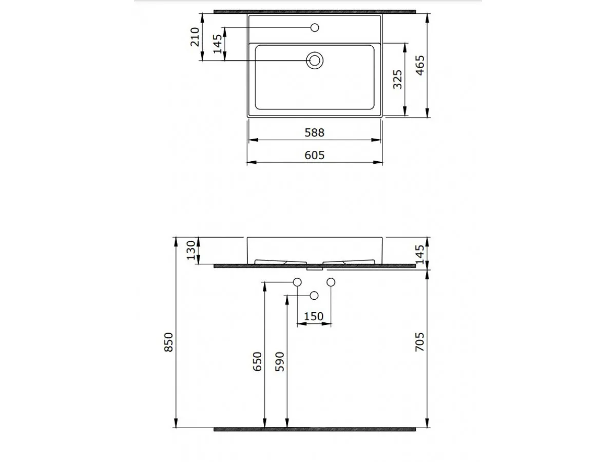 BOCCHI MILANO LAVABO 60CM - BELO 1376-001-0126 