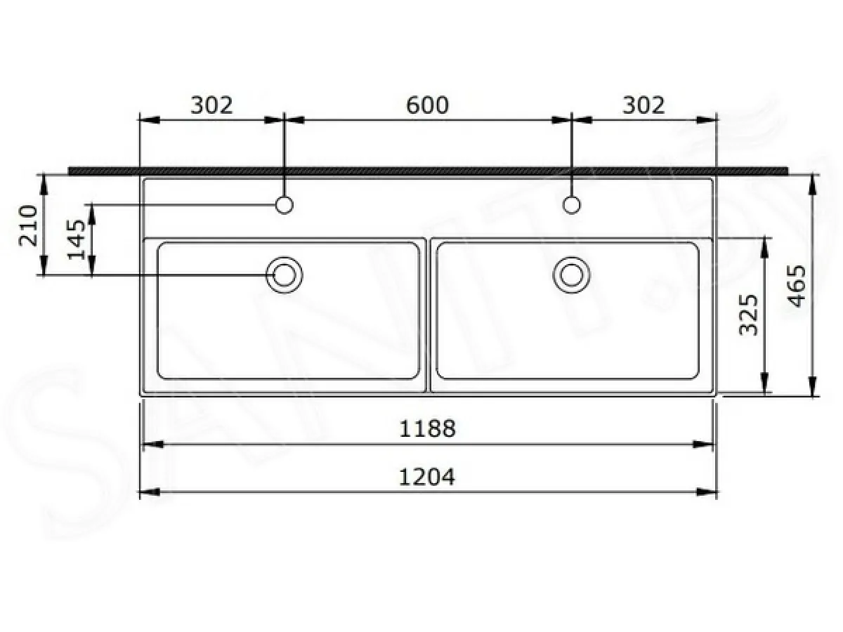 BOCCHI MILANO LAVABO 120CM - BELI 1393-001-0132 