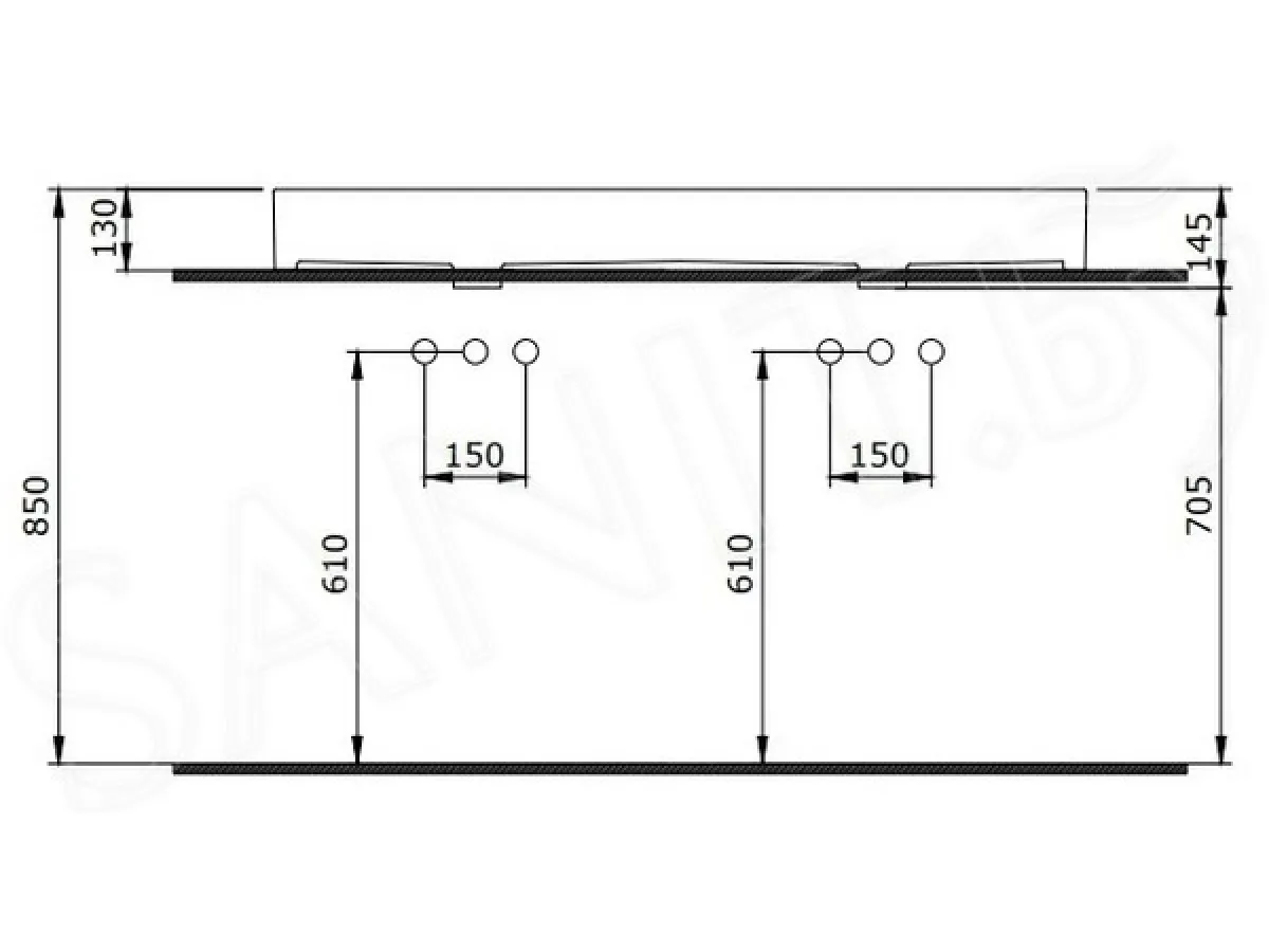 BOCCHI MILANO LAVABO 120CM - BELI 1393-001-0132 