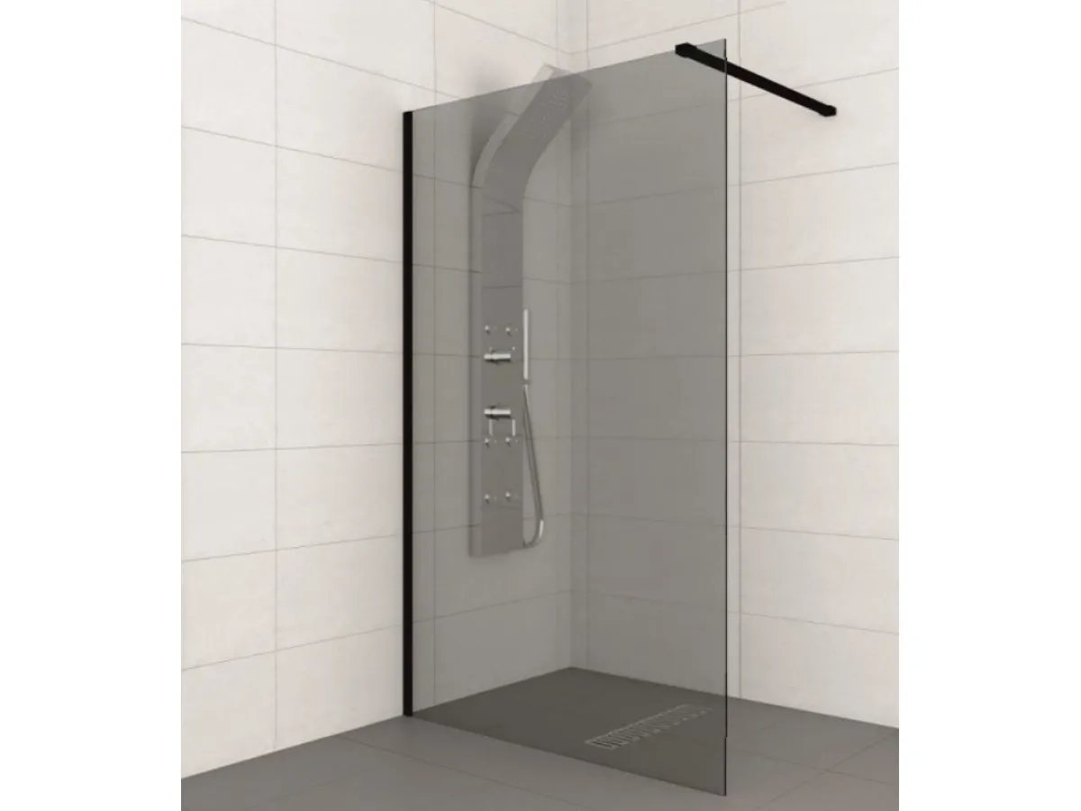 Copen Walk-In Monte Dark 1200X2000 Crni Mat Ram 8Mm Grey Staklo C-02-Sb120G 