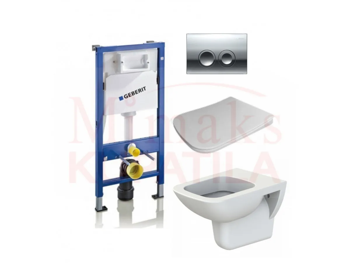 SET GEBERIT UGRADNI 458.112.21.1 + HROM TIPKA + WC SOLJA DURU SA DASKOM 
