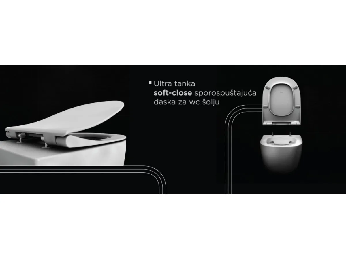 SET FLUENTA UGRADNI KOMPLET RIMLESS WC SOLJA CRNI ONYX TASTER 