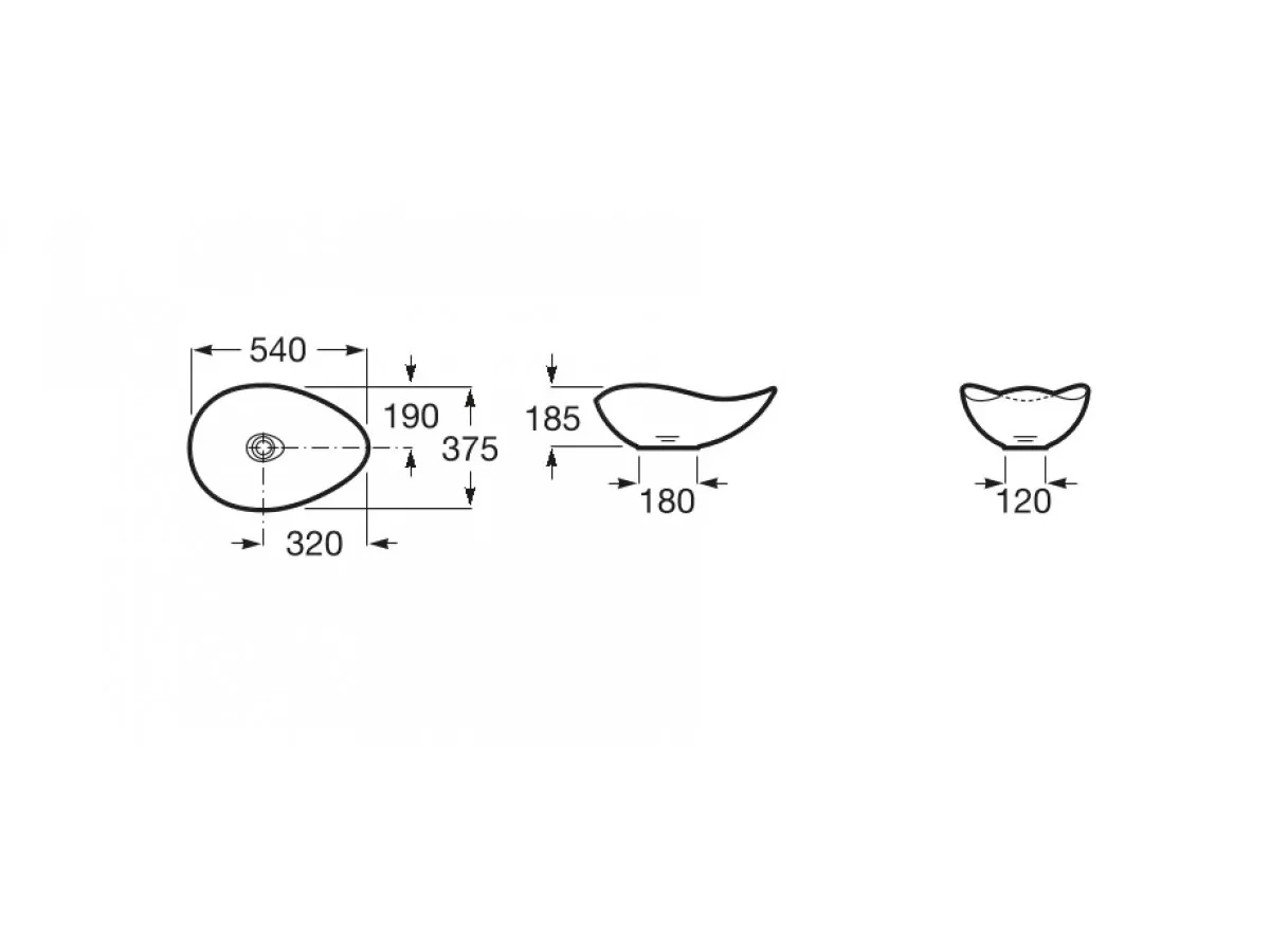Roca Ruy Ohtake A327A13640 <br />
Nadgradni umivaonik 540x375 crni 