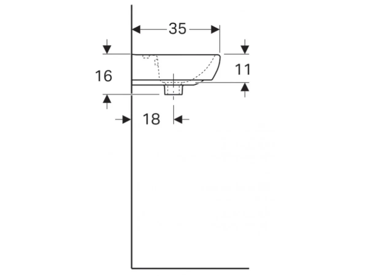 Geberit Selnova Square umivaonik, levi/desni, 45x35 cm 500.323.01.1 