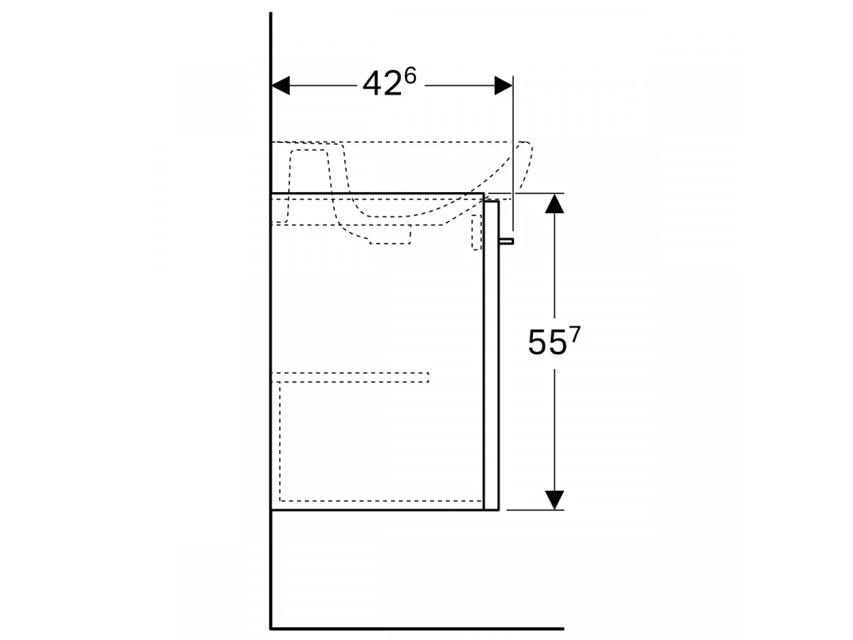 Geberit Selnova Square ormarić, jedna vrata, beli, sjaj, 49,3x55,7x42,6 cm /u kombinaciji sa  500.31 