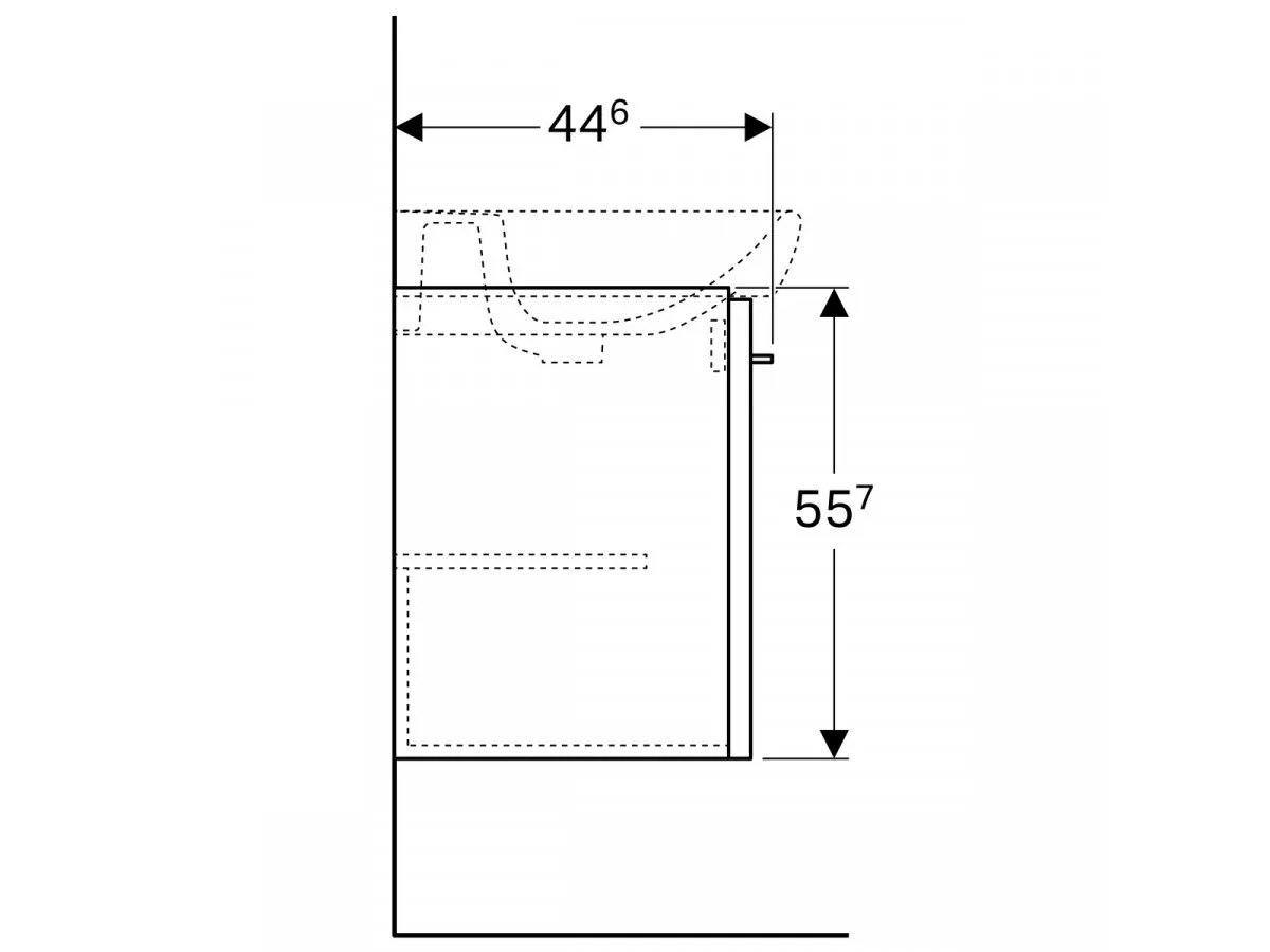 Geberit Selnova Square ormarić, jedna vrata, beli, sjaj, 54,4x55,7x44,6 cm/ u kombinaciji sa 500.300 