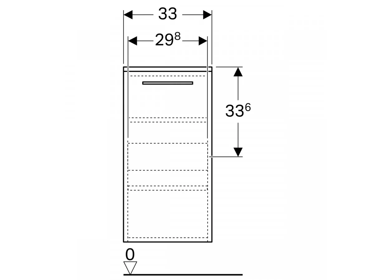 Geberit Selnova Square bočni ormarić, jedna vrata, beli, sjaj 33x65,4x33,5 cm 500.181.01.1 