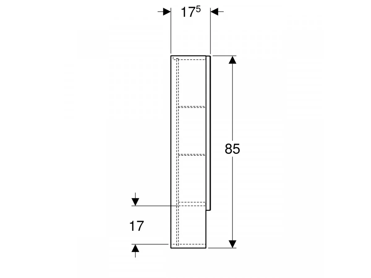 Geberit Selnova Square ormarić sa ogledalom, orah, 58,8x85x17,5cm 501.266.00.1 