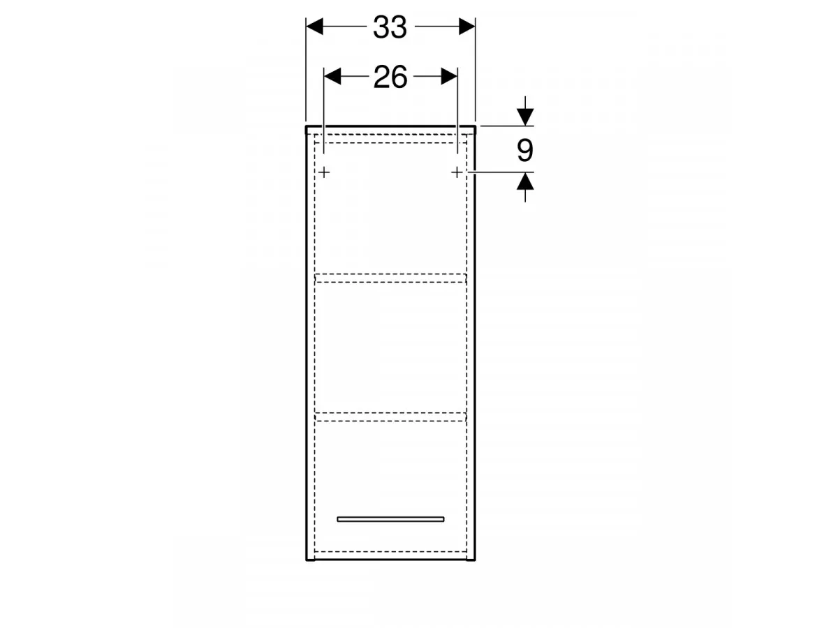 Geberit Selnova Square srednje visoki ormarić, beli, sjaj, 33x85x29,7 cm 501.276.00.1 