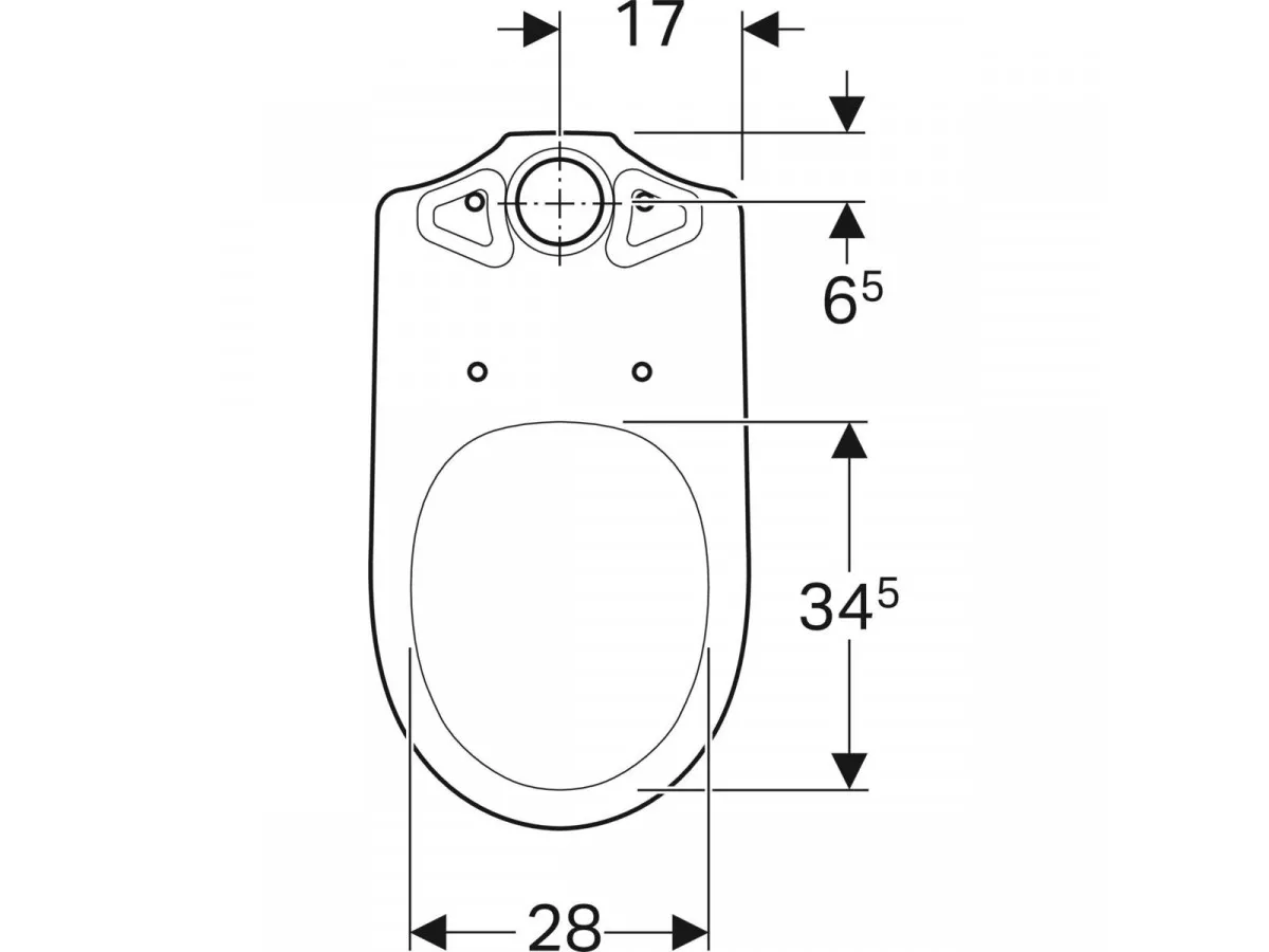 Geberit Selnova wc šolja za monoblok, podna, vertikalni odvod 500.281.01.1 