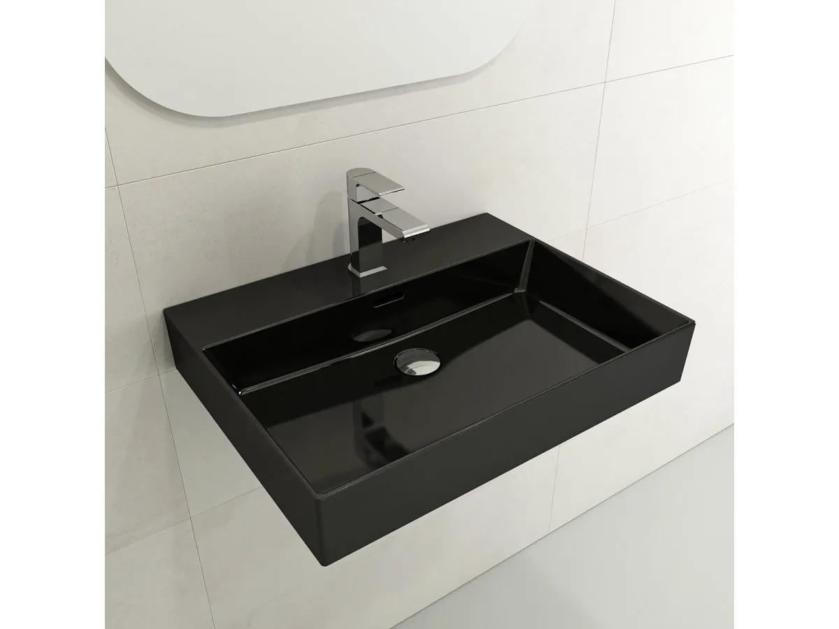 BOCCHI MILANO 60 CM SA RUPOM LAVABO SJAJNA CRNA 1376-005-0126 