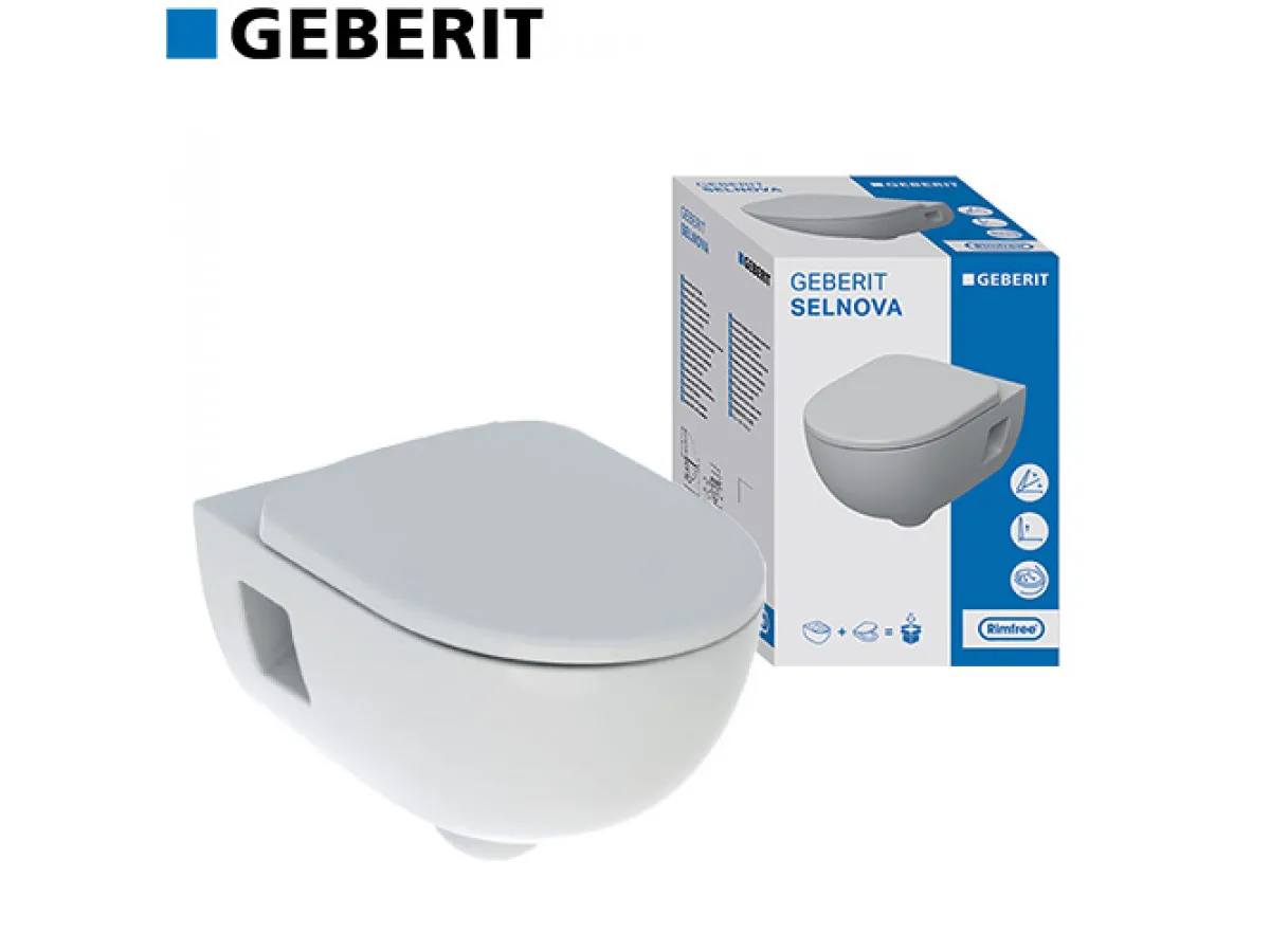 Geberit SELNOVA501.750.00.2 set konzolna wc šolja 501.545.01.1  vidljivo kačenje Rimfree sa SC dasko 