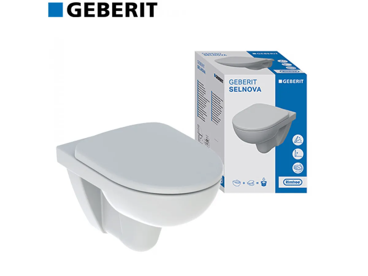 Geberit SELNOVA501.751.00.2 set konzolna wc šolja 500.265.01.1  vidljivo kačenje Rimfree sa SC dasko 