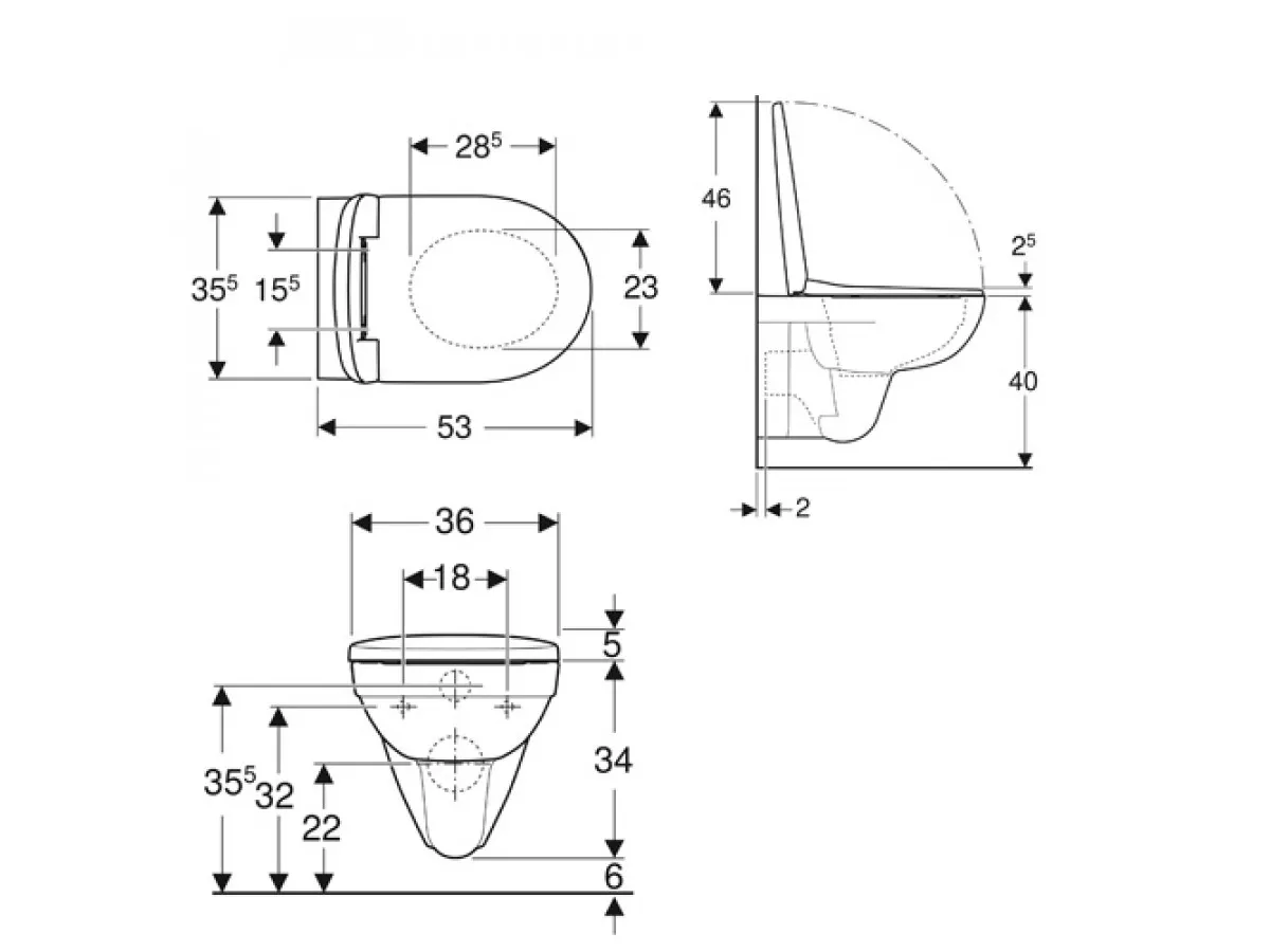 Geberit SELNOVA501.751.00.2 set konzolna wc šolja 500.265.01.1  vidljivo kačenje Rimfree sa SC dasko 